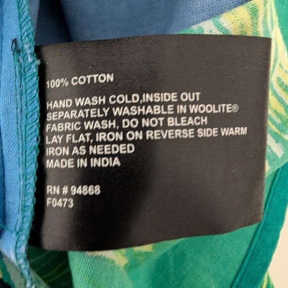 NEW Bernardo Palm Tree Skirt Womens Size XL Blue Sequins 100% Cotton Tropical - Picture 10 of 14